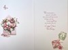 Auntie Birthday Card - Pink White Flowers in Envelope with Glitter 7.75x 5.25"