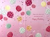 Open Female Birthday Card - Bouquet of Flowers & Balloons with Foil 7.75x5.25"