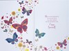 Open Female Birthday Card -Multicoloured Butterflies Flowers Gold Foil 7.75x5.25