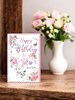 Open Female Birthday Card -Flowers & Butterfly with Silver Foil Detail 7.5x5.25"