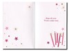 Open Female Birthday Card - Pink Candles Stars & Gold Glitter 7.75" x 5.25"