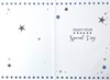 Open Male Birthday Card - Blue Writing and Star with Silver Foil 7.75" x 5.25"