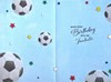Open Male Birthday Card - Big Football above Pitch and Silver Foil 7.5x5.5"