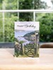 Open Male Birthday Card - Coast Path Scenic Sea View with Gold Foil 7.75x5.25"