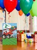 Age 2 Boy Birthday Card - 2nd Birthday Red Tractor with Gifts & Foil 7.75x5.25"