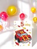 Age 5 Boy Birthday Card - 5th Birthday Red Racing Car Stars with Foil 7.75x5.25"