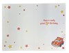 Age 5 Boy Birthday Card - 5th Birthday Red Racing Car Stars with Foil 7.75x5.25"