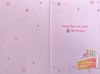 Age 6 Girl Birthday Card - 6th Birthday Cake with Candles and Glitter 7.75x5.25"