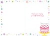 Age 8 Girl Birthday Card - 8th Birthday Big Cake with Stars & Foil 7.5x5.75"