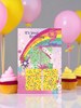 Age 9 Girl Birthday Card - 9th Birthday Rainbow Presents Silver Foil 7.75x5.25"
