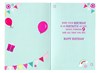 Age 9 Girl Birthday Card - 9th Birthday Pink Cupcake and Candles 7.75x5.25"