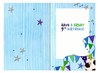 Age 9 Boy Birthday Card - Blue & Green Bunting A Football & Stars 7.75" x 5.25"