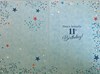Age 11 Boy Birthday Card -11th Birthday Blue with Candles Silver Foil 7.75x5.25"