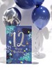 Age 12 Boy 12th Birthday Card - Blue with Paint Splash & Silver Foil 7.75x5.25"