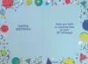 Age 16 Boy Birthday Card - Blue Number 16 Red Green Shapes & Foil 7.75x5.25"