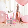 18th Female Birthday Card Age 18 Pink Champagne Bottles Gold Glitter 7.75x5.25