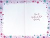 Age 70 Female Birthday Card -70th Birthday Pink Champagne & Flowers 7.75x5.25"