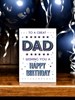 Dad Birthday Card - Blue Writing and Stars with Silver Foil 7.75x5.25"