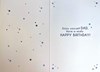 Dad Birthday Card - Blue Writing and Stars with Silver Foil 7.75x5.25"