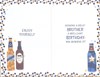 Brother Birthday Card - Brown & Blue Bottles of Beer with Gold Foil 7.75x5.25"