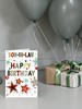 Son In Law Birthday Card - Brown Green and Grey Stars with Gold Foil 7.75x5.25"