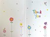 Thank You Greetings Card - Big Multicoloured Text Birds & Flowers 7.75" x 5.25"