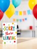 Sorry You're Leaving Greetings Card - Multicoloured Stars Silver Foil 7.75x5.25"