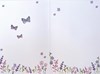 Thinking of You Card - Lilac Pink Wild Flowers Butterflies with Foil 7.75x5.25"