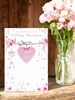 Open Wedding Anniversary Card - Pink Heart, Birds Roses & Silver Foil 7.75x5.25"