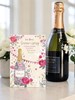 Wedding Anniversary Card - Champagne Bottle Pink Roses with Bunting 7.75x5.25"