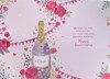Wedding Anniversary Card - Champagne Bottle Pink Roses with Bunting 7.75x5.25"