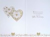 Golden 50th Wedding Anniversary Card - Gold Foiled Hearts 7.75x5.25"