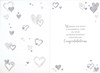 Diamond 60th Wedding Anniversary Card - Silver Foiled Hearts 7.75x5.25"