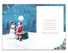 Grandson Christmas Card - Santa & Snowman 3d Banner & Gold Foil 7.75x5.25"