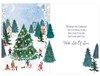 Granddaughter & Husband Christmas Card - Xmas Tree Houses Silver Foil 7.5x5.25