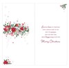 Mum Christmas Card - Robin Poinsettia Flowers Pine Cones Foil 9x4.75"