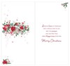 Sister-in-Law Christmas Card - Robin Poinsettia Flowers Pine Cones Foil 9x4.75"