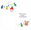 Great Grandchildren Christmas Card - 3D Santa & Friends on Lights & Foil 9x4.75"
