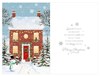 First Christmas In Your New Home Card - House and Snowman with Silver Foil 9x6"