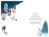 Nephew & Partner Christmas Card - Xmas Tree in Alpine Village Gold Foil 9x6"
