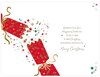 Niece & Partner Christmas Card - Green with Red Cracker and Gold Foil 9x6"