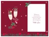 Daughter & Fiancé Christmas Card - Champagne Flutes with Gold Foil 9x6"