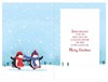 Brother & Girlfriend Christmas Card - Penguins Ice Skating with Twine Foil 9x6"
