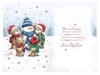 Brother & Family Christmas Card - Bears Building Snowman Red Foil 9x6"