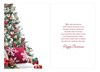 Mum Christmas Card - Xmas Tree and Wreath with Red Foil attached Twine 9.75x7"