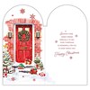 To All The Family Christmas Card - Wreath on Door in Snow 3d attachment 9x4.75"