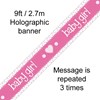 New Baby Pink & Silver Foil Party Banner - It's a Girl - Baby Girl