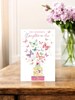 Daughter-in-Law Birthday Card - Pink Green Lilac Butterflies & Silver Foil 9x6"