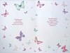 Daughter-in-Law Birthday Card - Pink Green Lilac Butterflies & Silver Foil 9x6"