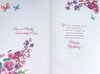Daughter-in-Law Birthday Card - Lilac Green Blue Butterflies & Pink Flowers 9x6"